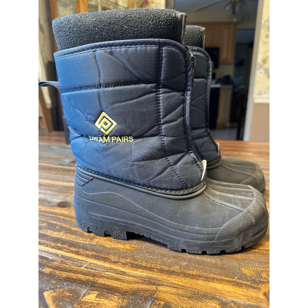 Dream Pairs Kids Winter‎ Snow Boots Zip Closure Waterproof Warm Blue Size 4